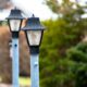 Light post in front of a house