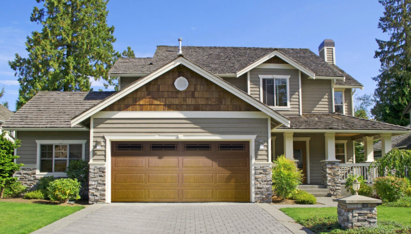 Modern Garage Door Paint Fading for Small Space
