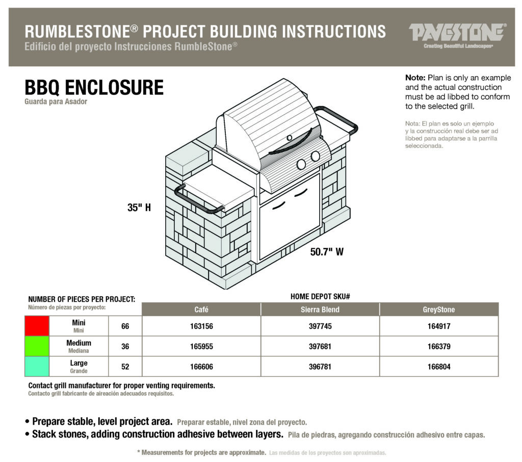 Pavestone RumbleStone Project Plan for Grill Enclosure