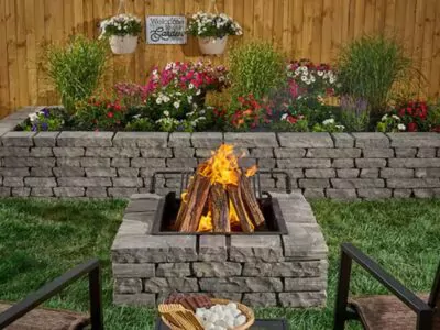 Ladera fire pit in a backyard